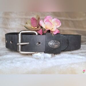 LEVI'S Leather Belt, Smokey Grey, Steel Buckle